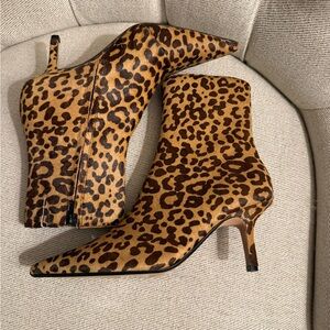 Steve Madden Brown Heeled Boots with Leopard Print